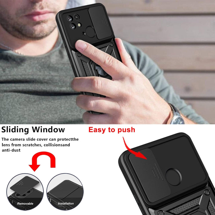SLIDING ARMOR Tvrdený kryt pre Xiaomi Redmi 10C - čierny