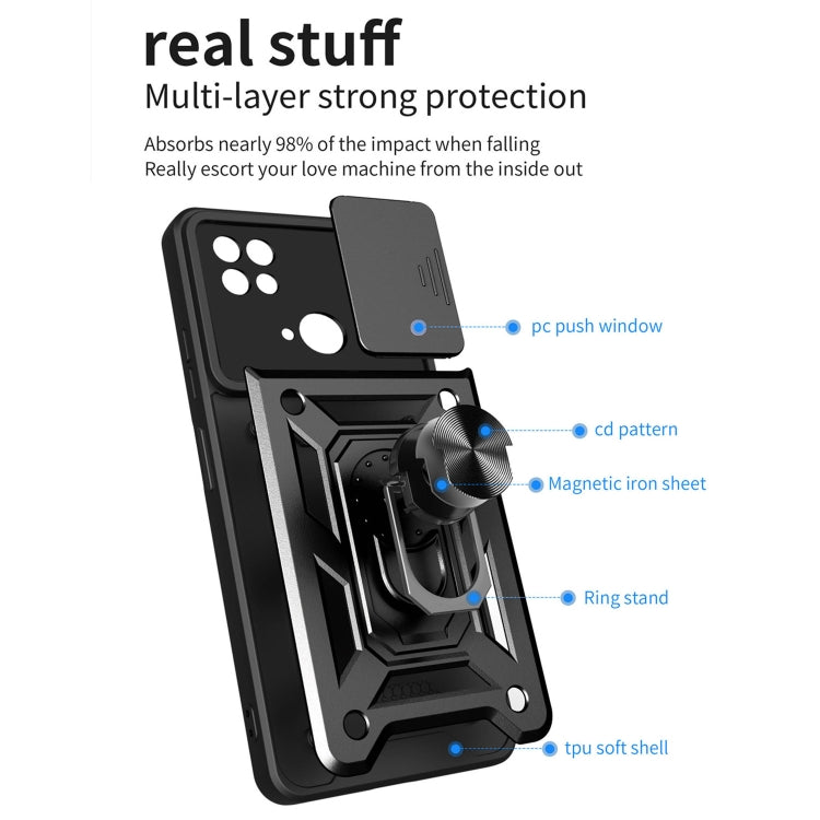 SLIDING ARMOR Tvrdený kryt pre Xiaomi Redmi 10C - čierny