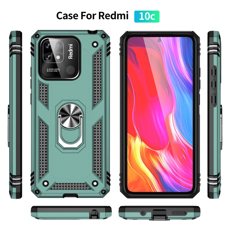 RING ARMOR Tvrdený kryt pre Xiaomi Redmi 10C - zelený