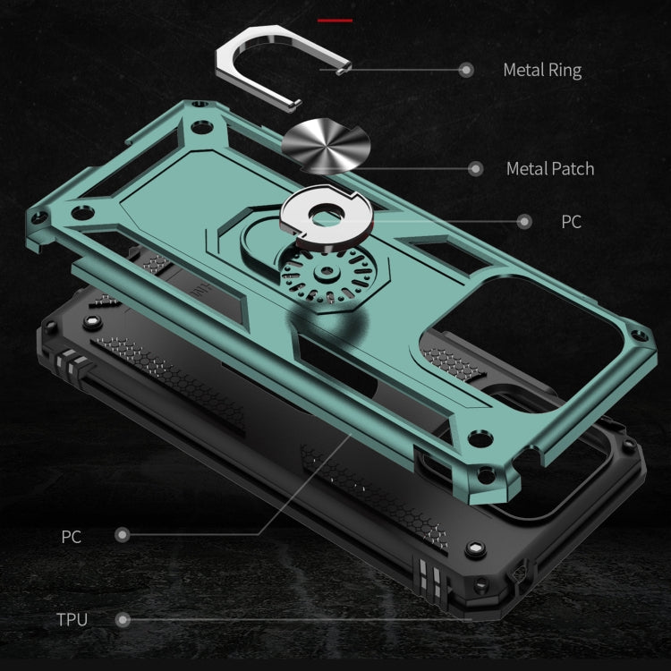 RING ARMOR Tvrdený kryt pre Xiaomi Redmi 10C - zelený