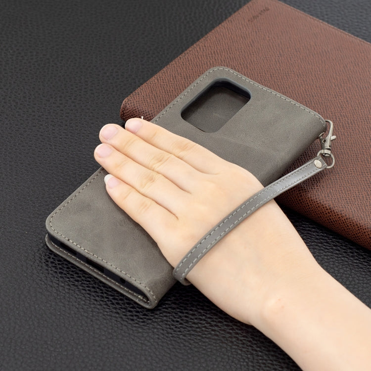 LAMBSKIN Knižkové puzdro pre Xiaomi Redmi Note 10 Pro - sivé