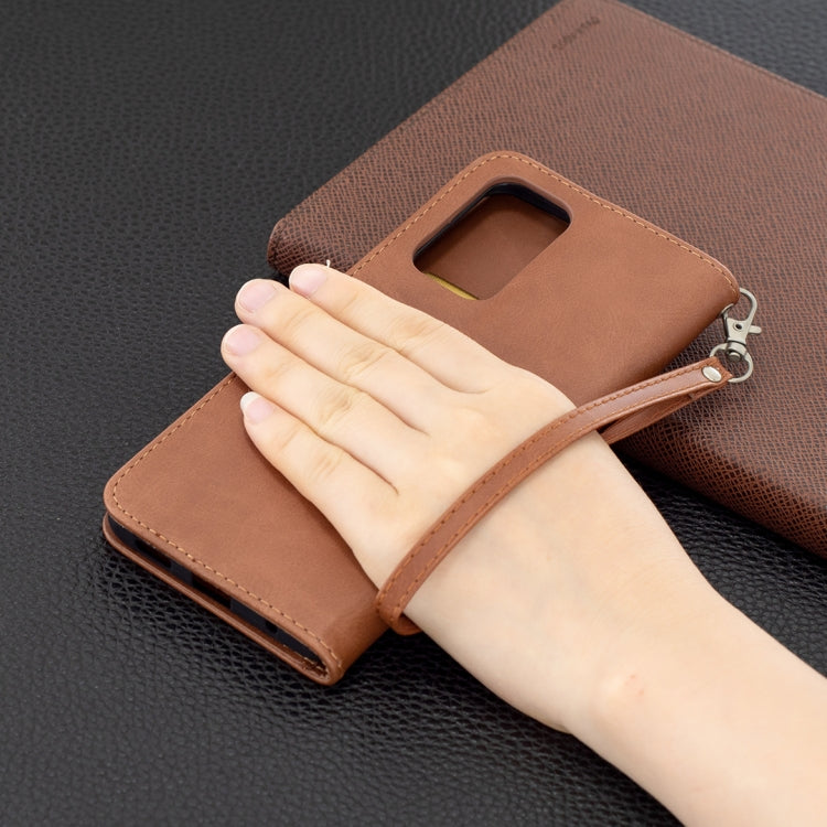 LAMBSKIN Knižkové puzdro pre Xiaomi Redmi Note 10 Pro - hnedé