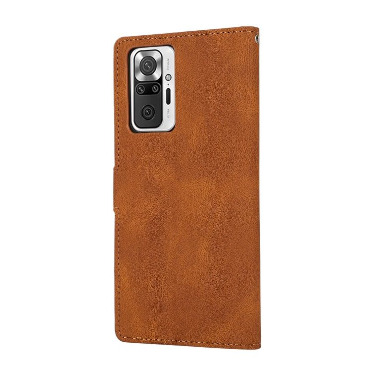 CALF Knižkové puzdro pre Xiaomi Redmi Note 10 Pro - tmavo hnedé