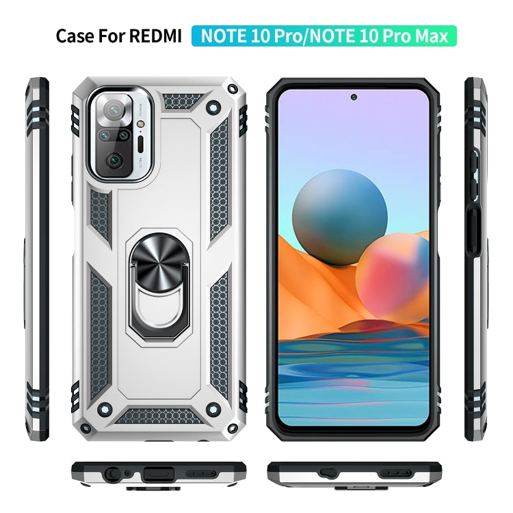 RING ARMOR Tvrdený kryt pre Xiaomi Redmi Note 10 Pro - sivý