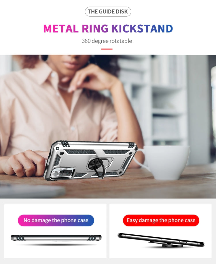 RING ARMOR Tvrdený kryt pre Xiaomi Redmi Note 10 Pro - sivý
