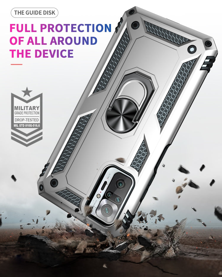 RING ARMOR Tvrdený kryt pre Xiaomi Redmi Note 10 Pro - sivý