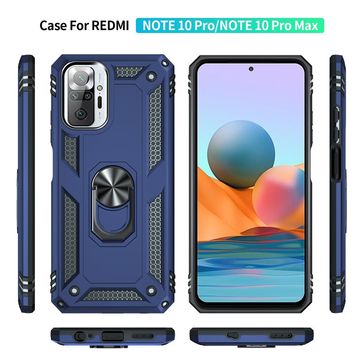 RING ARMOR Tvrdený kryt pre Xiaomi Redmi Note 10 Pro - modrý