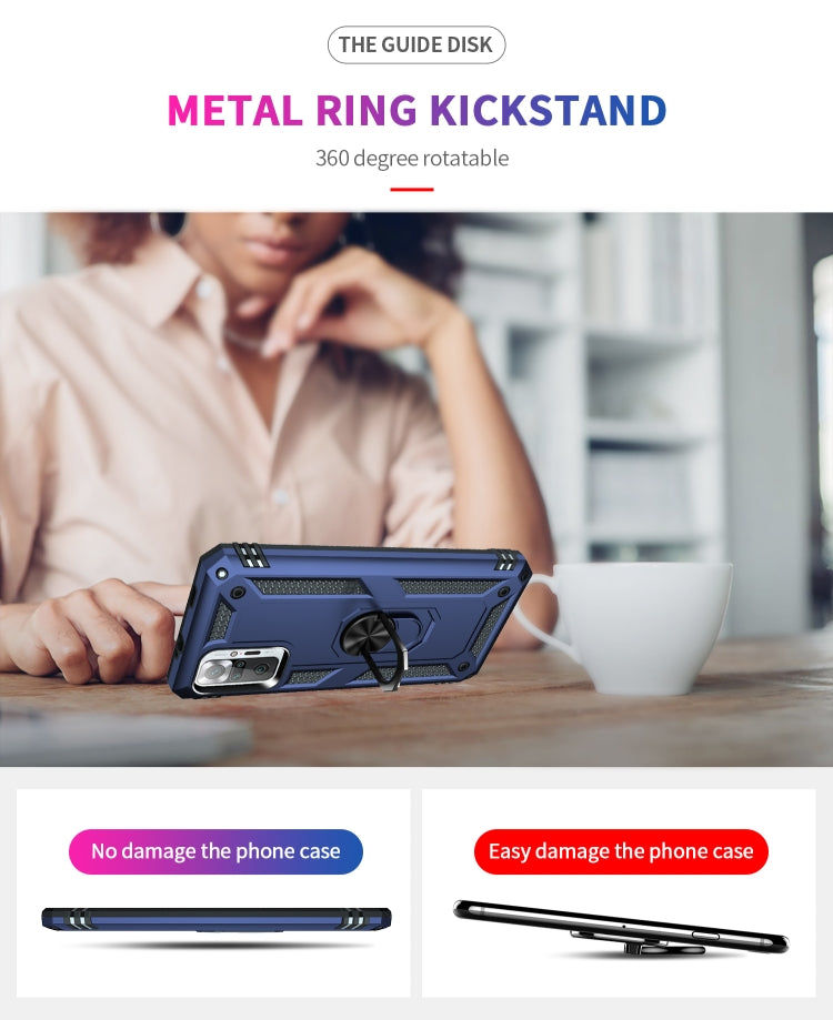 RING ARMOR Tvrdený kryt pre Xiaomi Redmi Note 10 Pro - modrý