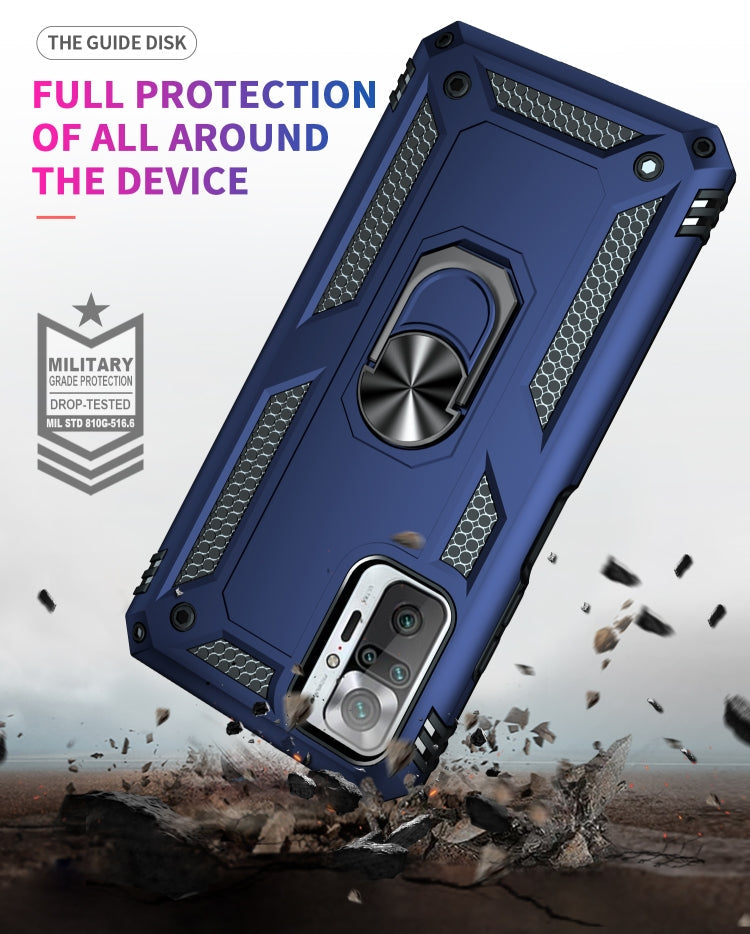 RING ARMOR Tvrdený kryt pre Xiaomi Redmi Note 10 Pro - modrý