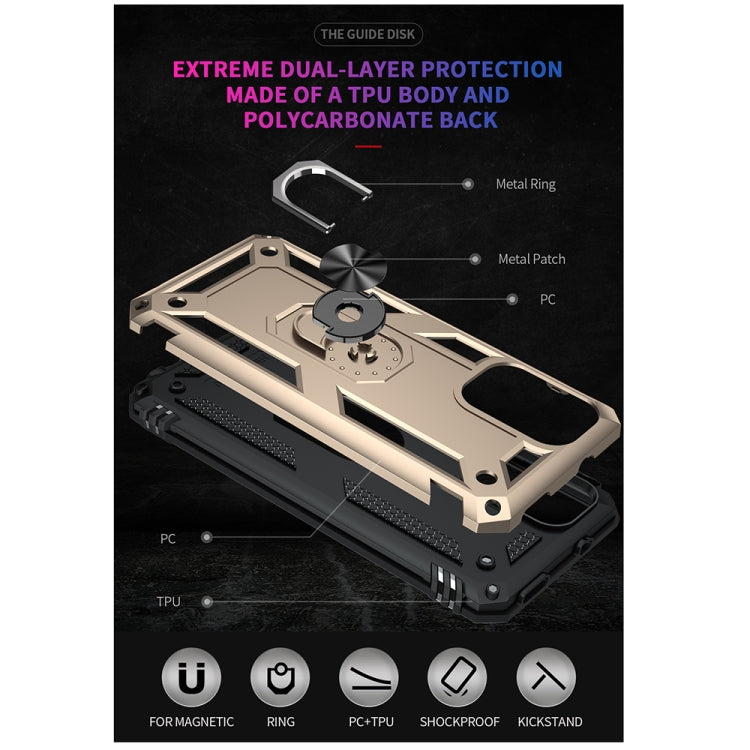 RING ARMOR Tvrdený kryt pre Xiaomi Redmi Note 10 Pro - zlatý
