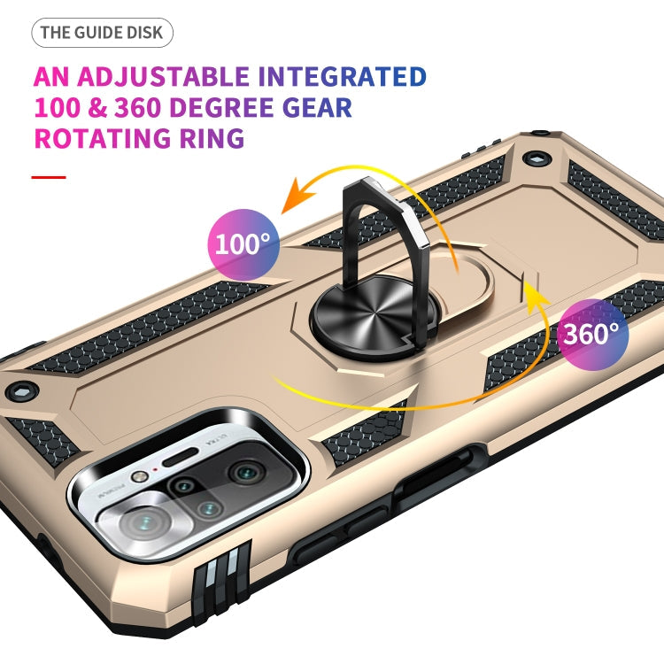 RING ARMOR Tvrdený kryt pre Xiaomi Redmi Note 10 Pro - zlatý