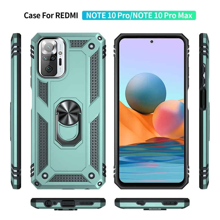 RING ARMOR Tvrdený kryt pre Xiaomi Redmi Note 10 Pro - zelený