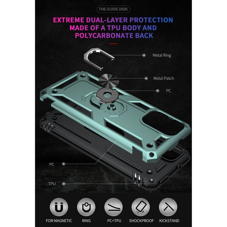 RING ARMOR Tvrdený kryt pre Xiaomi Redmi Note 10 Pro - zelený