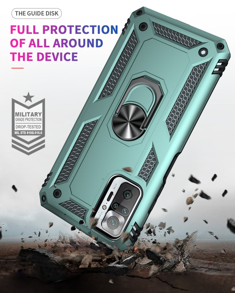 RING ARMOR Tvrdený kryt pre Xiaomi Redmi Note 10 Pro - zelený