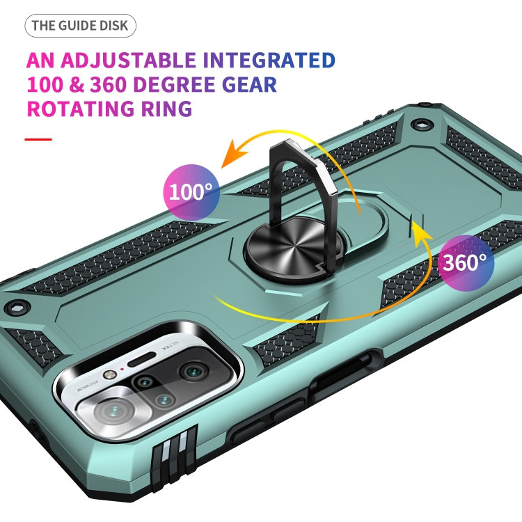 RING ARMOR Tvrdený kryt pre Xiaomi Redmi Note 10 Pro - zelený