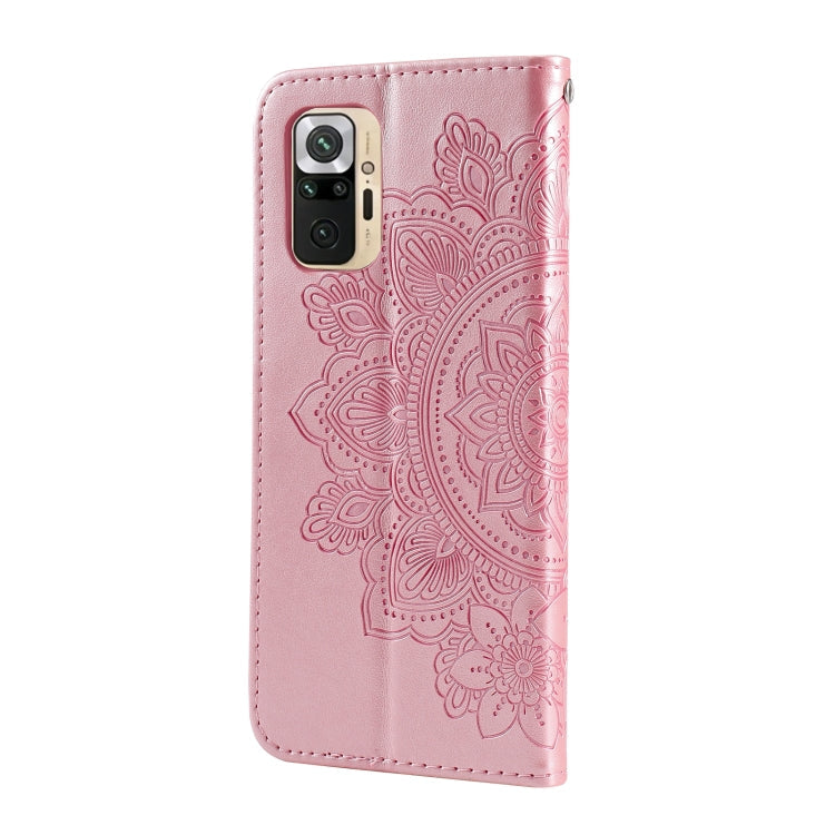 FLOWER Knižkové puzdro pre Xiaomi Redmi Note 10 / Note 10s - ružové