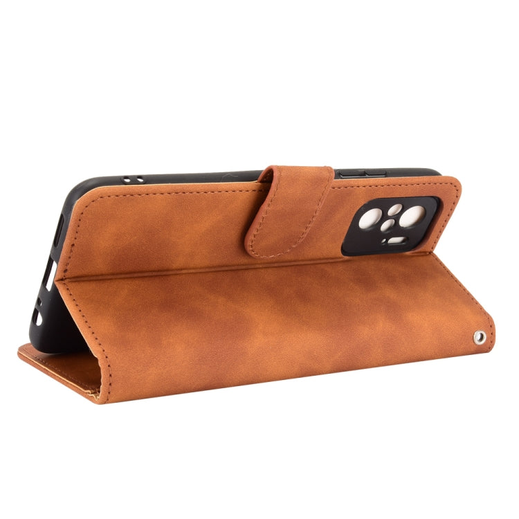 SOLID Knižkové puzdro pre Xiaomi Redmi Note 10 / Note 10S - hnedé