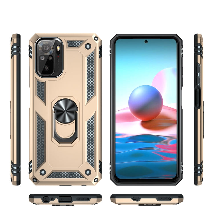 RING ARMOR Tvrdený kryt pre Xiaomi Redmi Note 10 / Note 10s - zlatý
