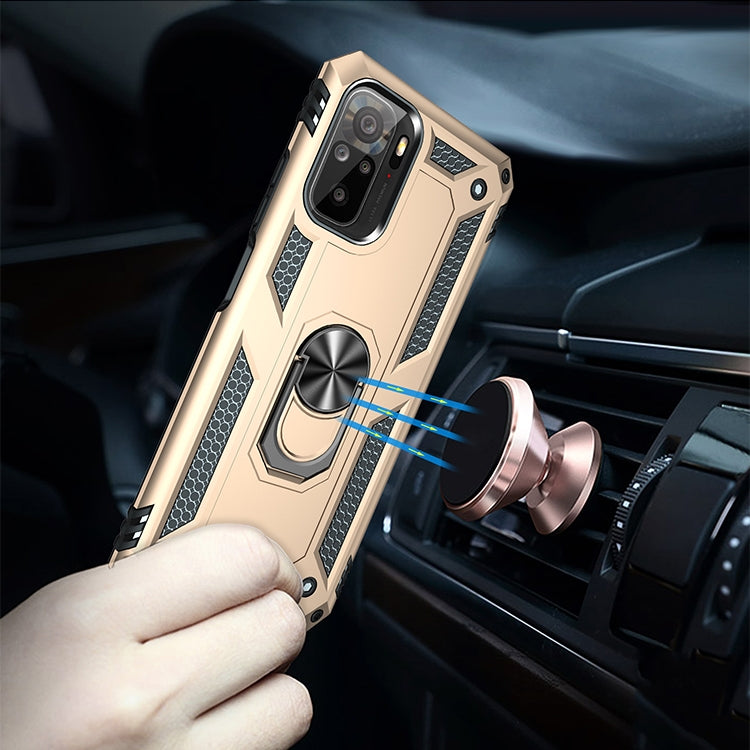 RING ARMOR Tvrdený kryt pre Xiaomi Redmi Note 10 / Note 10s - zlatý