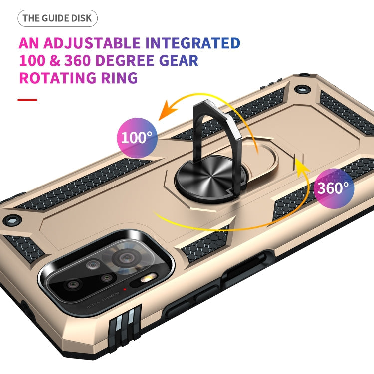 RING ARMOR Tvrdený kryt pre Xiaomi Redmi Note 10 / Note 10s - zlatý