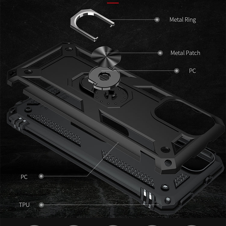 RING ARMOR Tvrdený kryt pre Xiaomi Redmi Note 10 / Note 10s - čierny