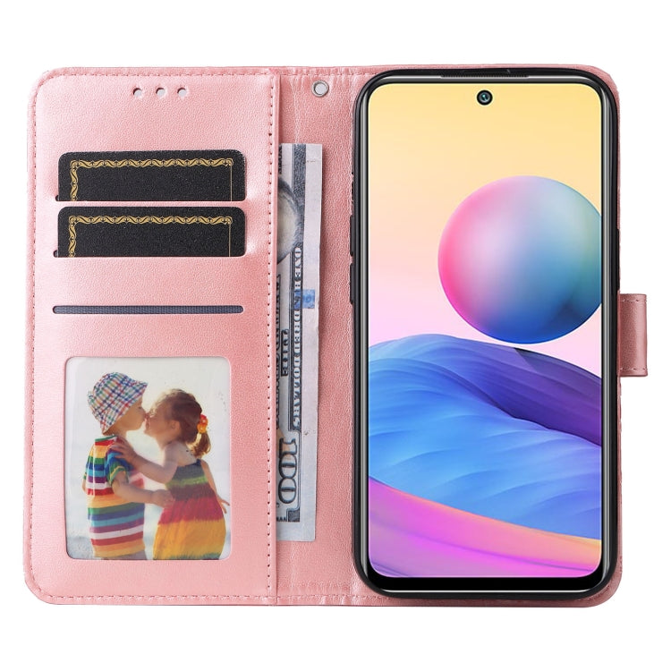 FLOWER Knižkové puzdro pre Xiaomi Redmi Note 10 5G - ružové