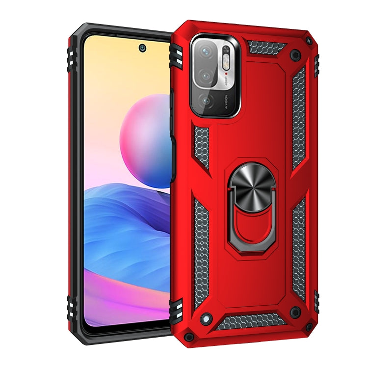 RING ARMOR Tvrdený kryt pre Xiaomi Redmi Note 10 5G - červený