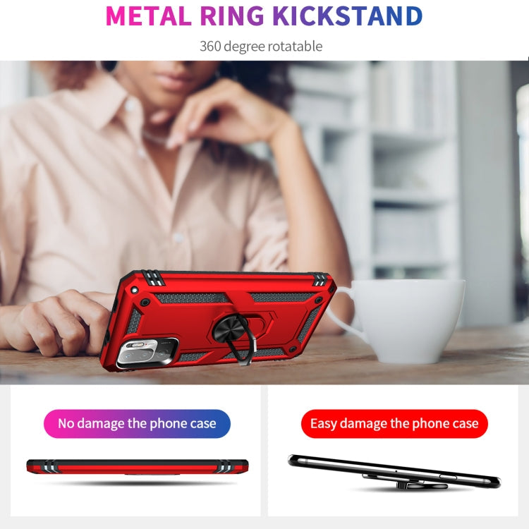 RING ARMOR Tvrdený kryt pre Xiaomi Redmi Note 10 5G - červený