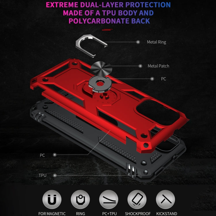 RING ARMOR Tvrdený kryt pre Xiaomi Redmi Note 10 5G - červený
