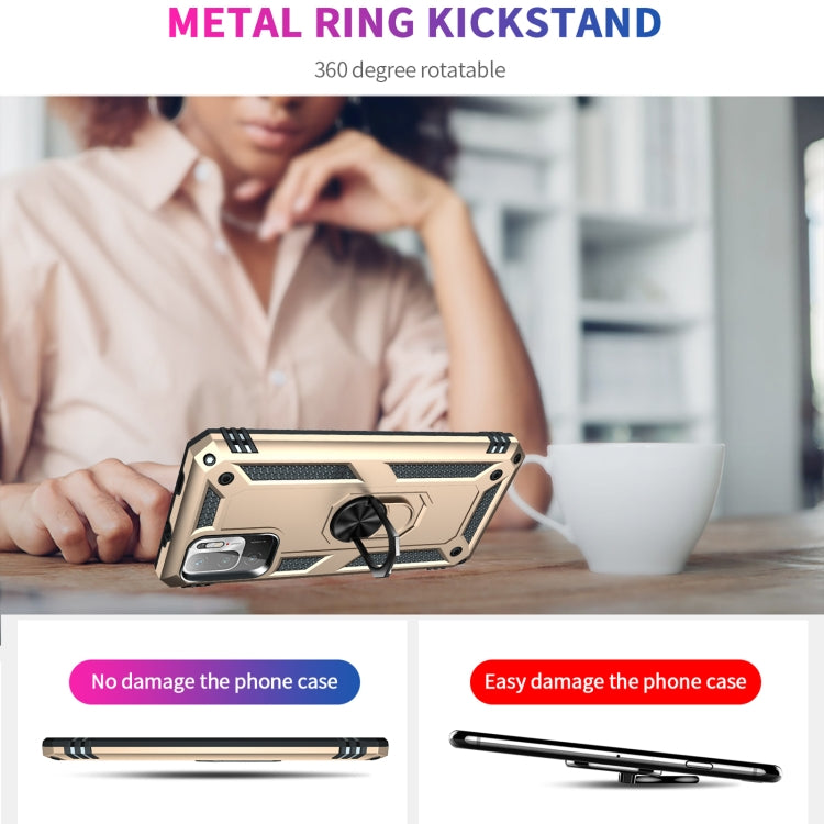 RING ARMOR Tvrdený kryt pre Xiaomi Redmi Note 10 5G - zlatý
