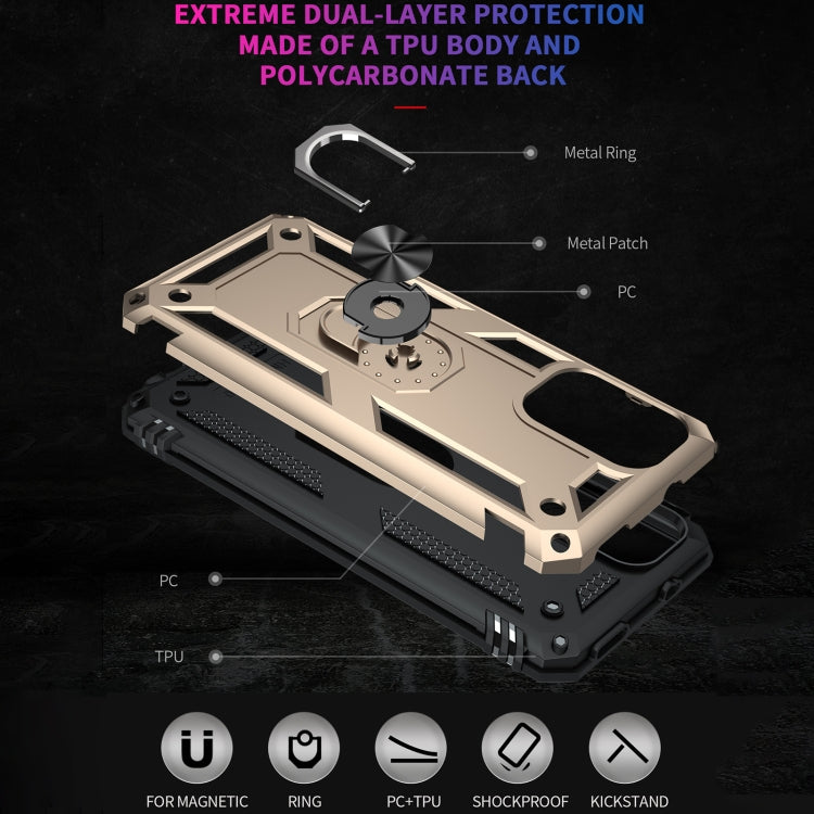 RING ARMOR Tvrdený kryt pre Xiaomi Redmi Note 10 5G - zlatý