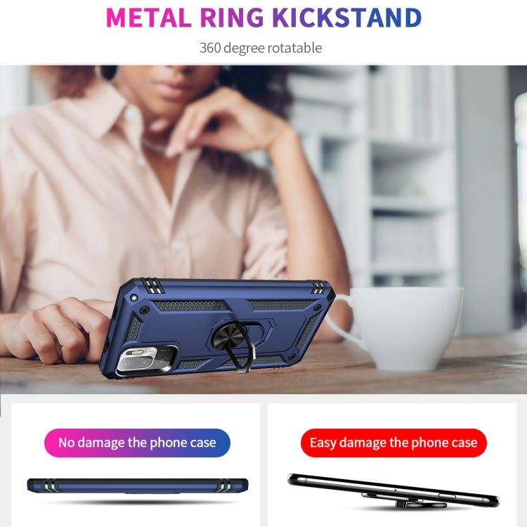 RING ARMOR Tvrdený kryt pre Xiaomi Redmi Note 10 5G - modrý