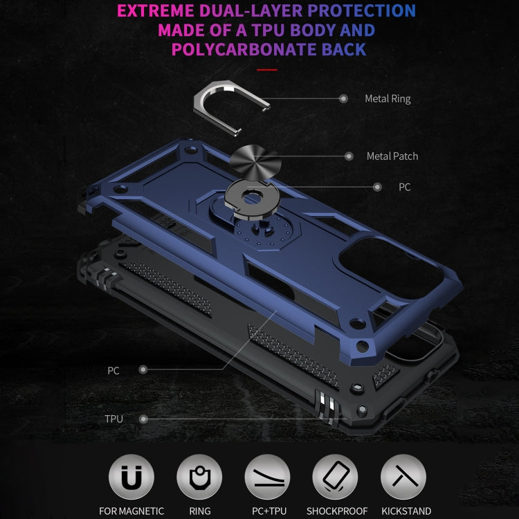 RING ARMOR Tvrdený kryt pre Xiaomi Redmi Note 10 5G - modrý