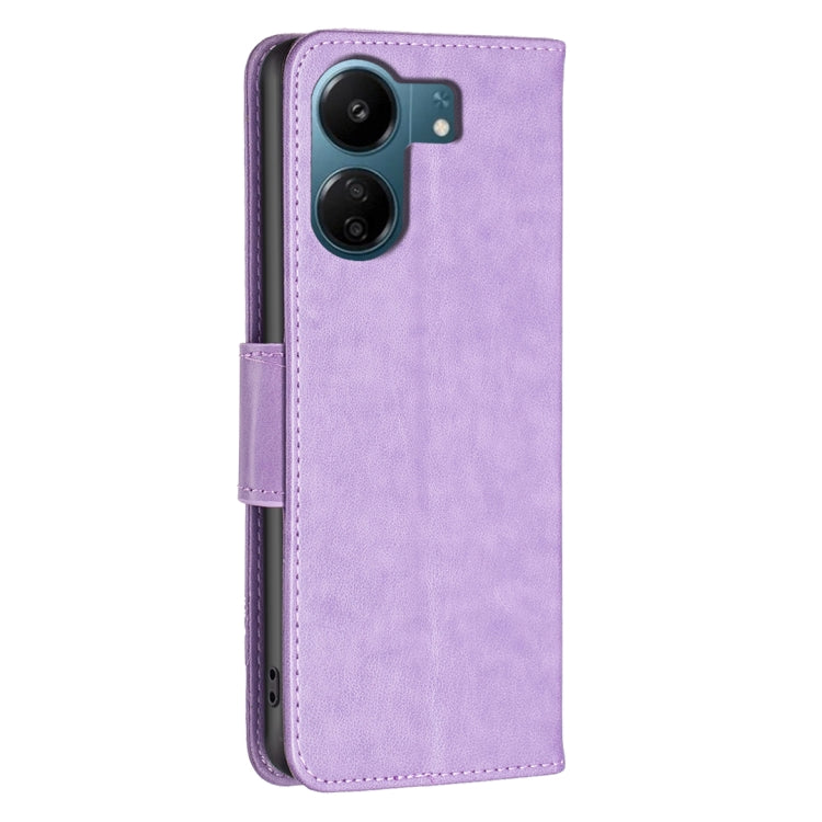 BUTTERFLY Knižkové puzdro pre Xiaomi Redmi 13C - fialové