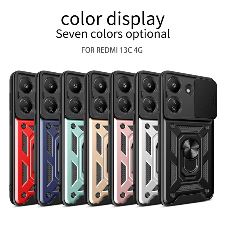 SLIDING ARMOR Tvrdený kryt pre Xiaomi Redmi 13C - modrý