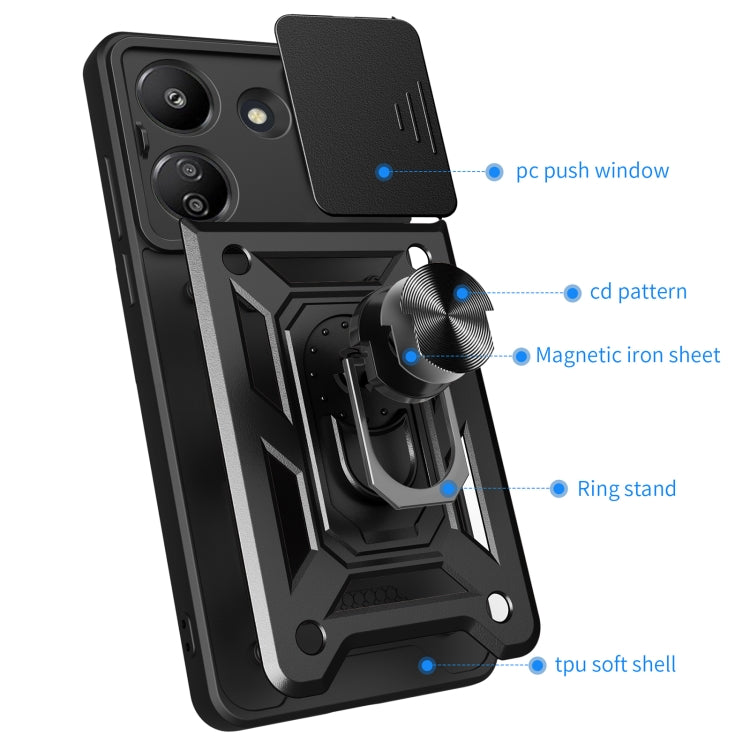 SLIDING ARMOR Tvrdený kryt pre Xiaomi Redmi 13C - zlatý