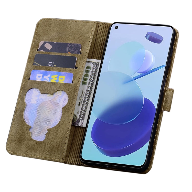 FLOWER Knižkové puzdro pre Xiaomi Mi 11 Lite / Mi 11 Lite 5G - hnedé