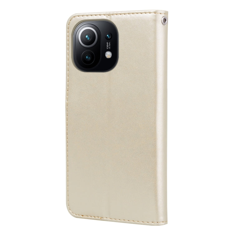 ROSE Knižkové puzdro pre Xiaomi Mi 11 Lite / Mi 11 Lite 5G - zlaté