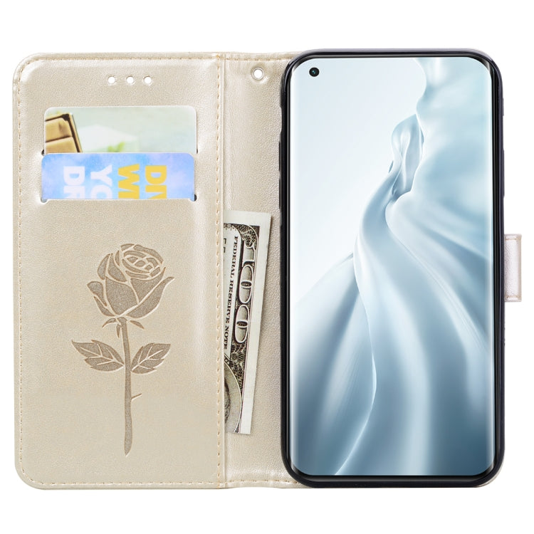 ROSE Knižkové puzdro pre Xiaomi Mi 11 Lite / Mi 11 Lite 5G - zlaté