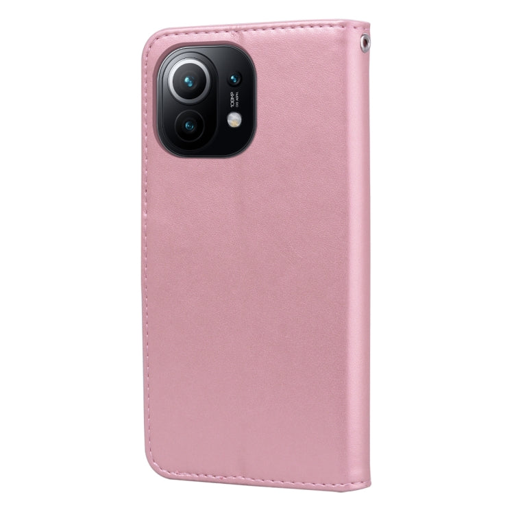 ROSE Knižkové puzdro pre Xiaomi Mi 11 Lite / Mi 11 Lite 5G - ružové