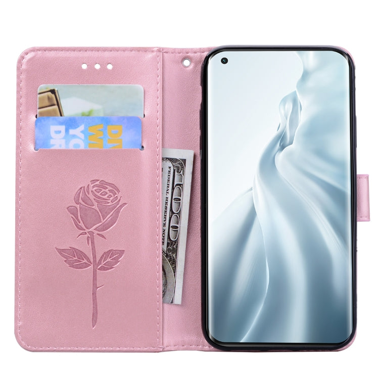 ROSE Knižkové puzdro pre Xiaomi Mi 11 Lite / Mi 11 Lite 5G - ružové