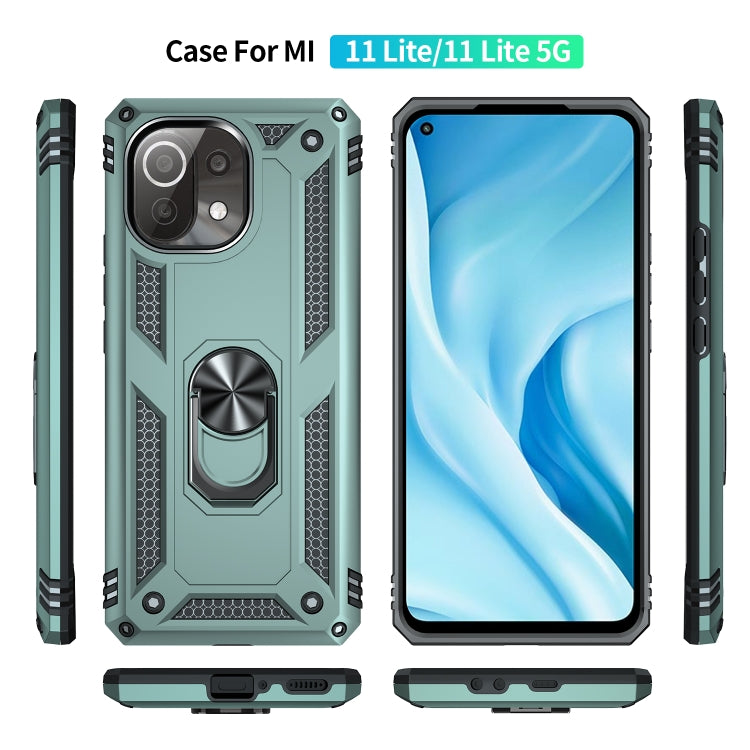 RING ARMOR Tvrdený kryt pre Xiaomi Mi 11 Lite / Mi 11 Lite 5G - zelený