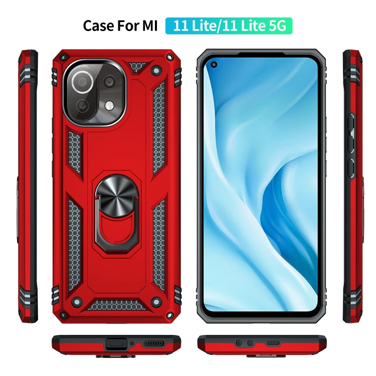 RING ARMOR Tvrdený kryt pre Xiaomi Mi 11 Lite / Mi 11 Lite 5G - červený