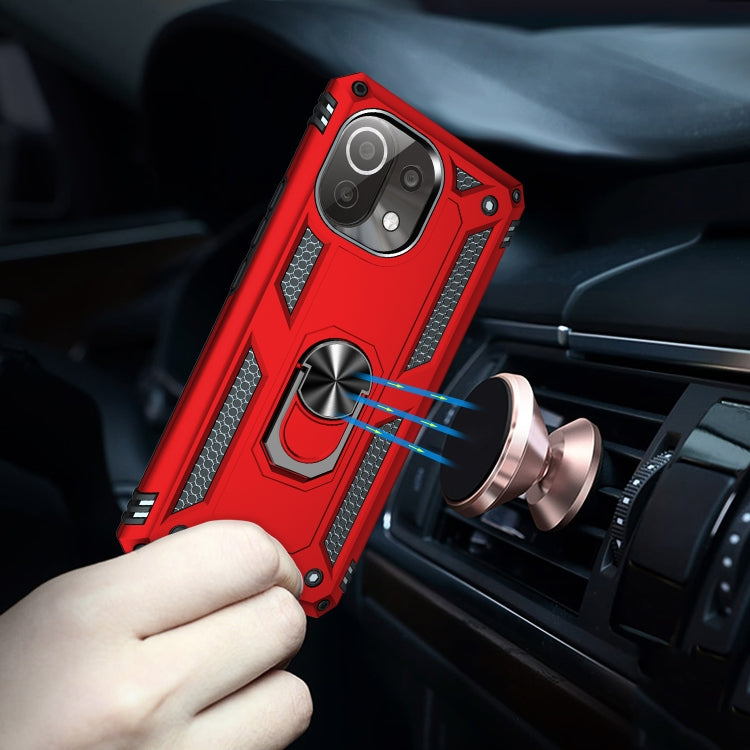 RING ARMOR Tvrdený kryt pre Xiaomi Mi 11 Lite / Mi 11 Lite 5G - červený