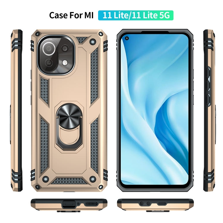 RING ARMOR Tvrdený kryt pre Xiaomi Mi 11 Lite / Mi 11 Lite 5G - zlatý