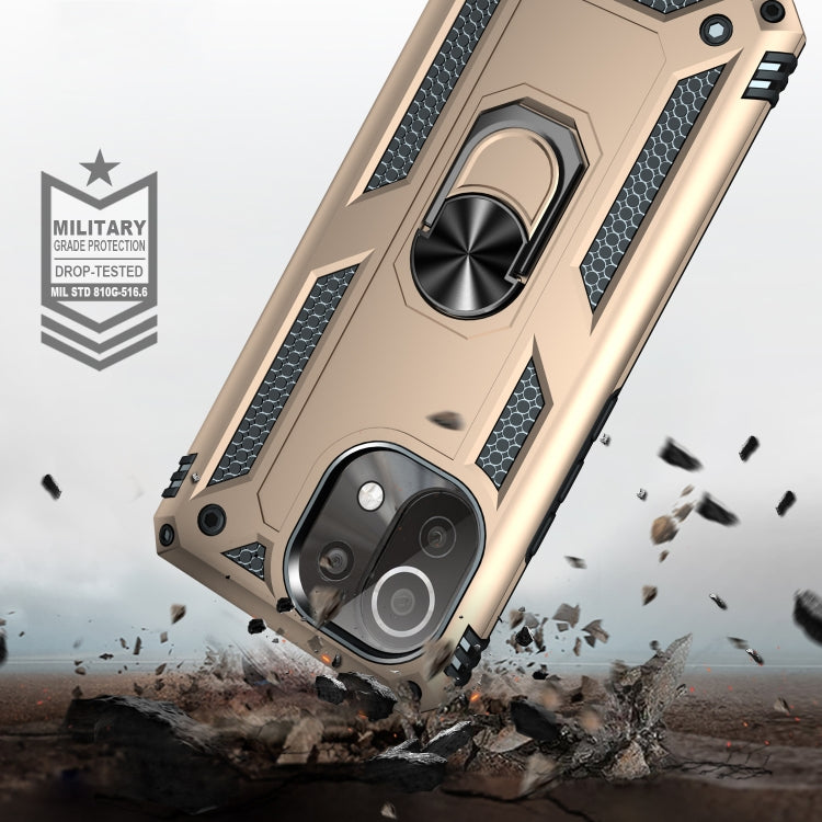 RING ARMOR Tvrdený kryt pre Xiaomi Mi 11 Lite / Mi 11 Lite 5G - zlatý