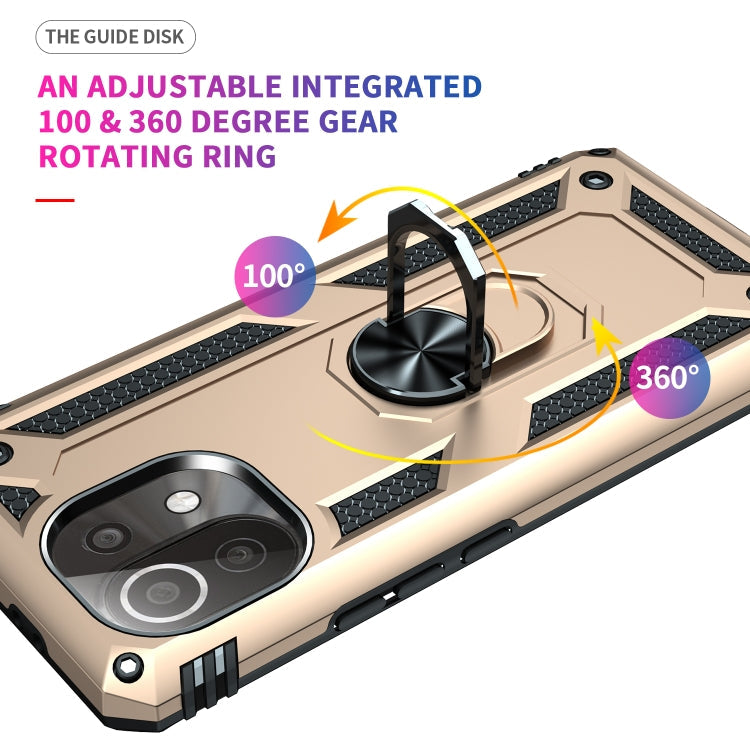 RING ARMOR Tvrdený kryt pre Xiaomi Mi 11 Lite / Mi 11 Lite 5G - zlatý