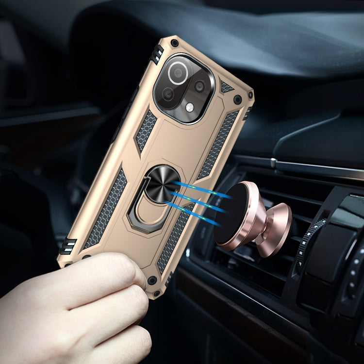 RING ARMOR Tvrdený kryt pre Xiaomi Mi 11 Lite / Mi 11 Lite 5G - zlatý