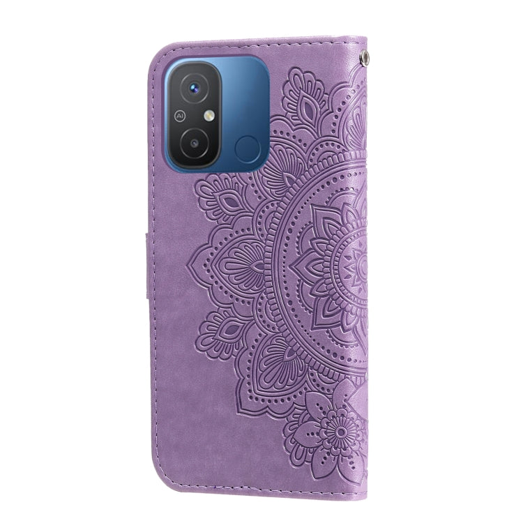 FLOWER Knižkové puzdro pre Xiaomi Redmi 12C - fialové