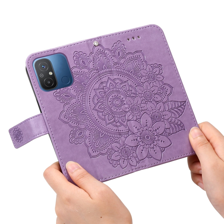 FLOWER Knižkové puzdro pre Xiaomi Redmi 12C - fialové